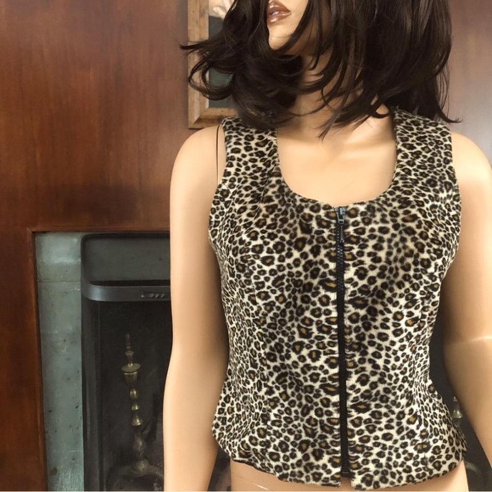 Y2K Leopard Vest